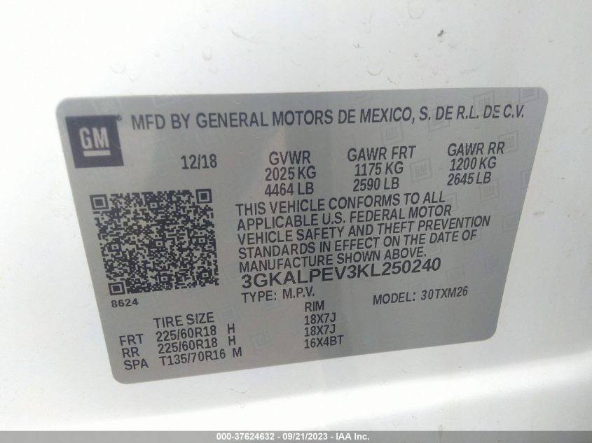 2019 GMC TERRAIN SLT - 3GKALPEV3KL250240