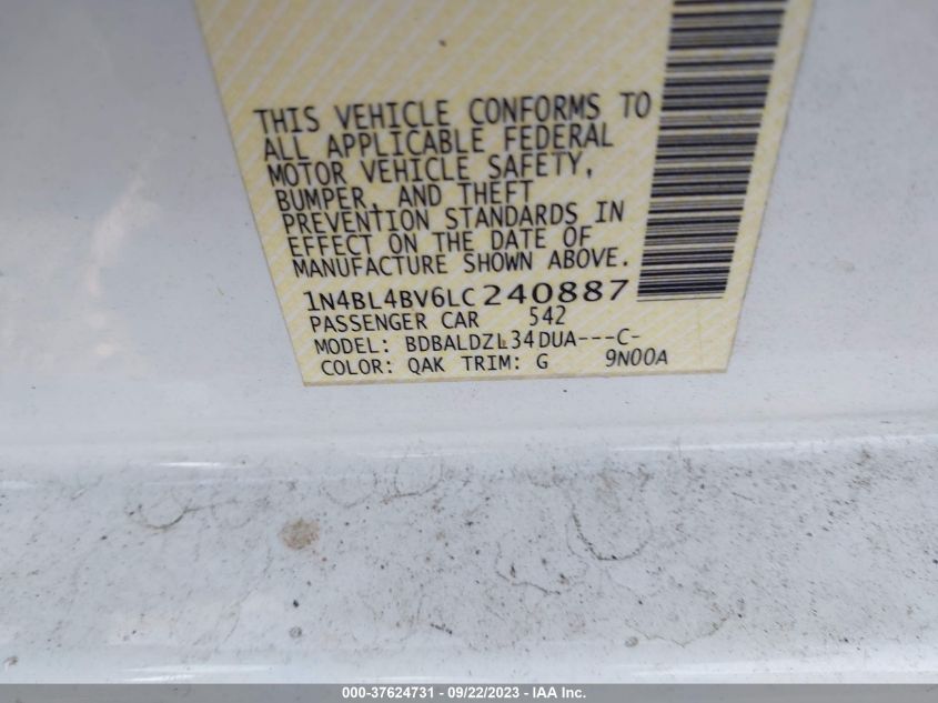 2020 NISSAN ALTIMA 2.5 S - 1N4BL4BV6LC240887