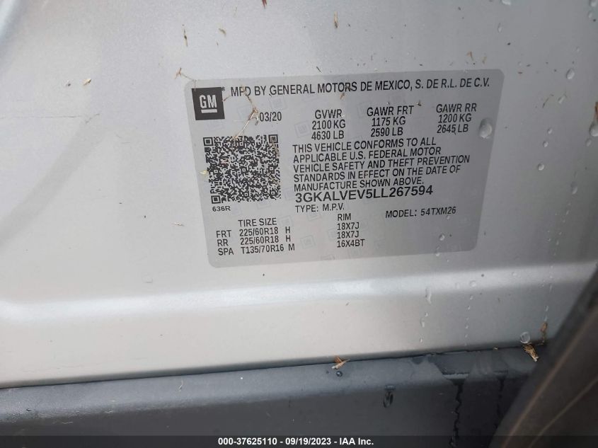 2020 GMC TERRAIN SLT - 3GKALVEV5LL267594