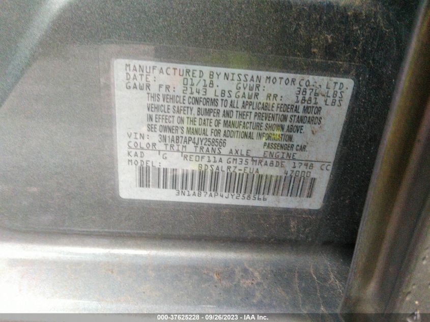 2018 NISSAN SENTRA SR - 3N1AB7AP4JY258566