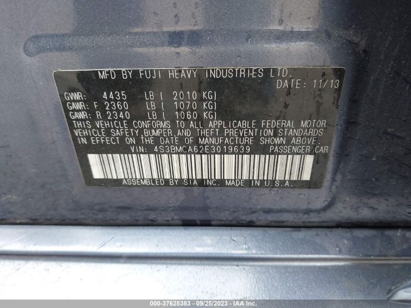 2014 SUBARU LEGACY 2.5I - 4S3BMCA62E3019639