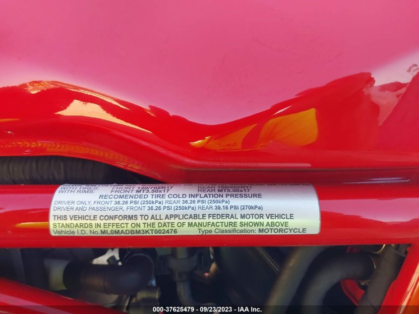 2017 DUCATI MONSTER 797 ZDMMADBM8HB002184