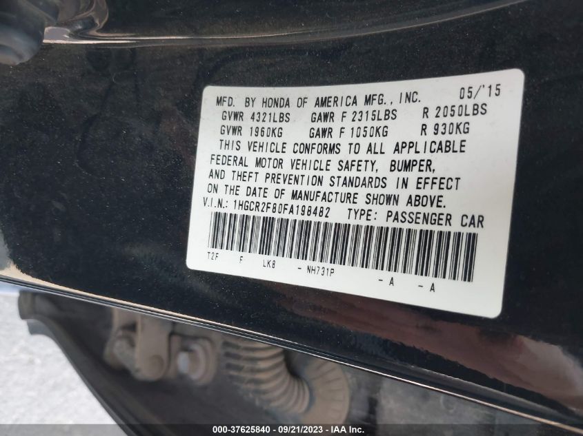 2015 HONDA ACCORD SEDAN EX-L - 1HGCR2F80FA198482
