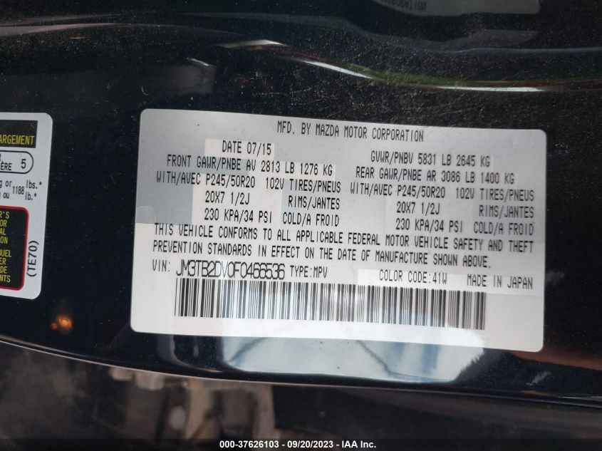 2015 MAZDA CX-9 GRAND TOURING - JM3TB2DV0F0466536