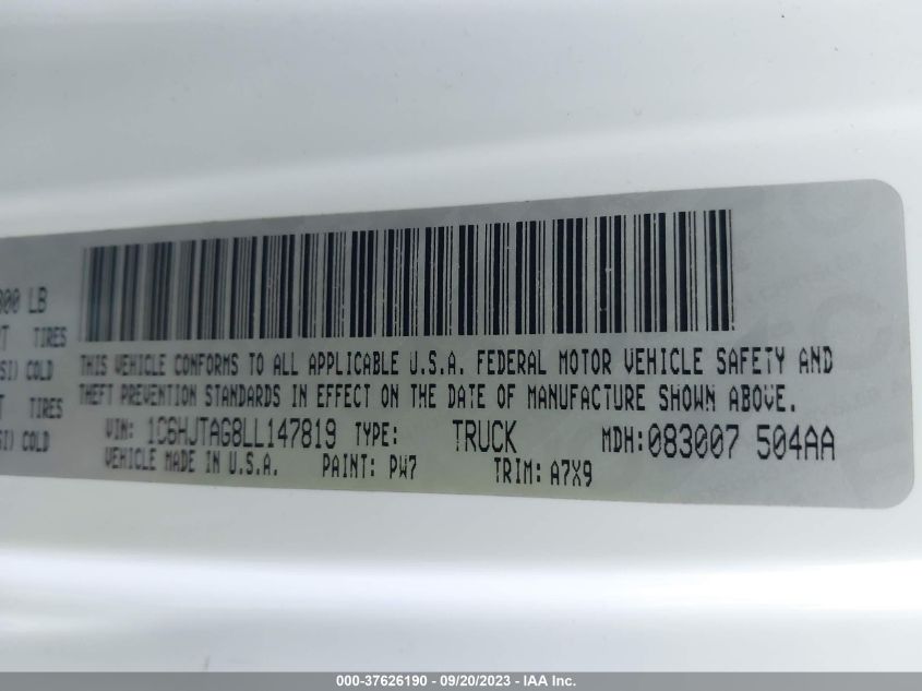 2020 JEEP GLADIATOR SPORT S - 1C6HJTAG8LL147819