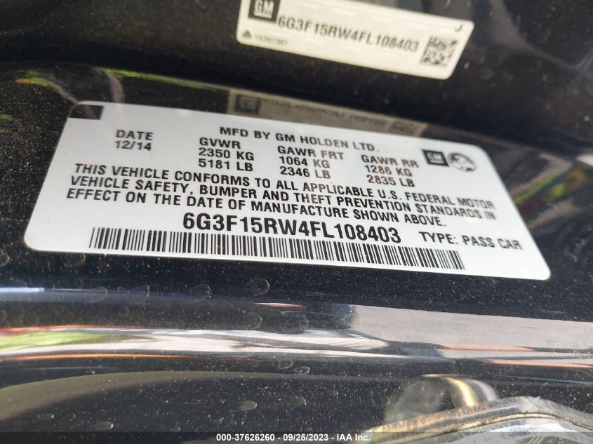 2015 CHEVROLET SS 6G3F15RW4FL108403
