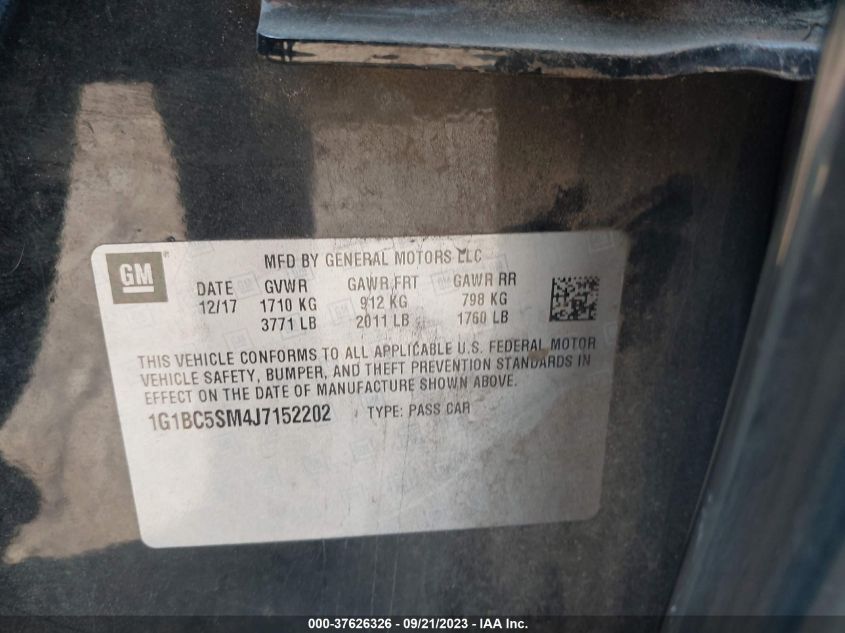 2018 CHEVROLET CRUZE LS - 1G1BC5SM4J7152202