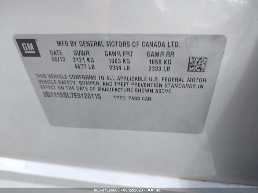 2014 CHEVROLET IMPALA LT - 2G1115SL7E9120115