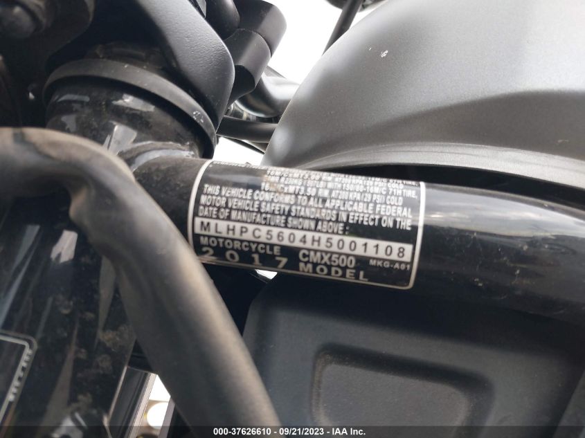 2017 HONDA CMX500 MLHPC5604H5001108