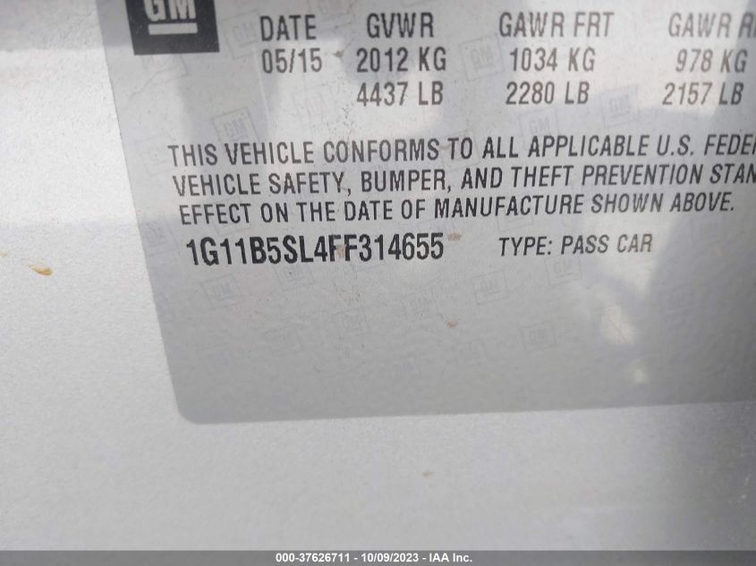 2015 CHEVROLET MALIBU LS - 1G11B5SL4FF314655
