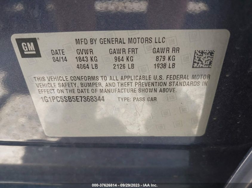 2014 CHEVROLET CRUZE 1LT - 1G1PC5SB5E7368344