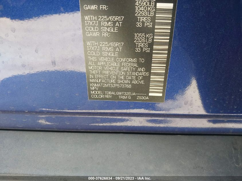 2018 NISSAN ROGUE S/SV - KNMAT2MT3JP573768