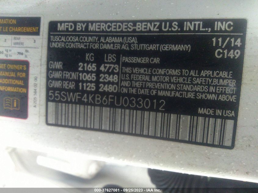 2015 MERCEDES-BENZ C-CLASS C 300 - 55SWF4KB6FU033012