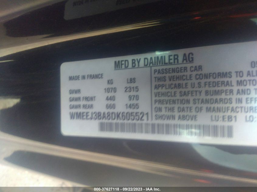 2013 SMART FORTWO PURE/PASSION WMEEJ3BA8DK605521