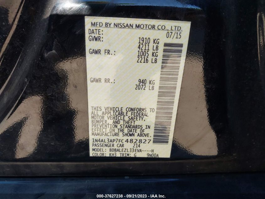 2015 NISSAN ALTIMA 2.5 S - 1N4AL3AP7FC482827
