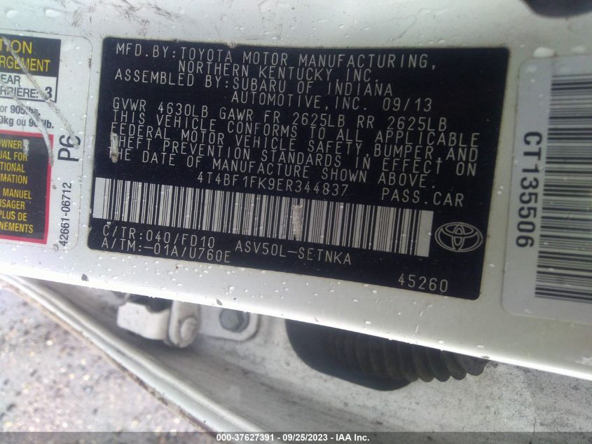 2014 TOYOTA CAMRY L/LE/XLE/SE/SE SPORT - 4T4BF1FK9ER344837