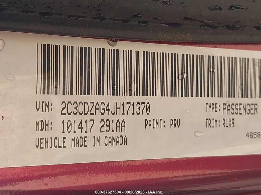 2018 DODGE CHALLENGER SXT PLUS - 2C3CDZAG4JH171370