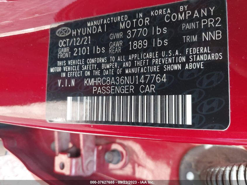 2022 HYUNDAI VENUE SEL/LIMITED - KMHRC8A36NU147764