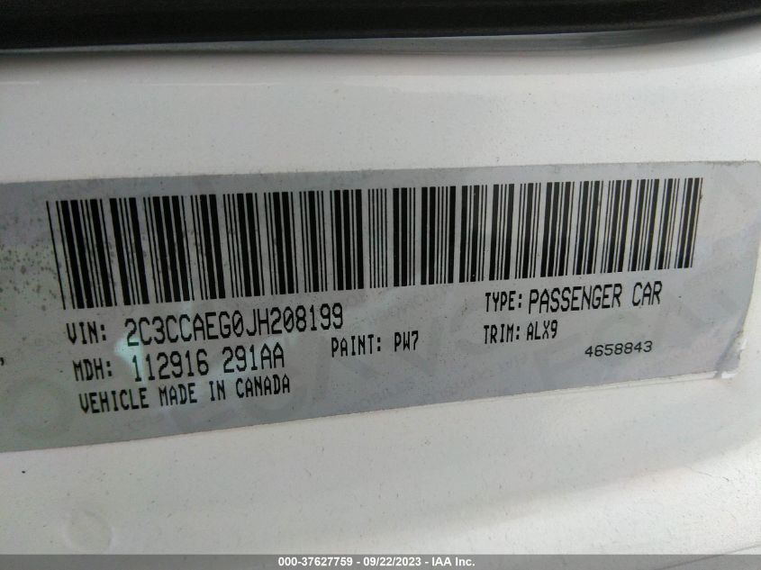 2018 CHRYSLER 300 LIMITED - 2C3CCAEG0JH208199