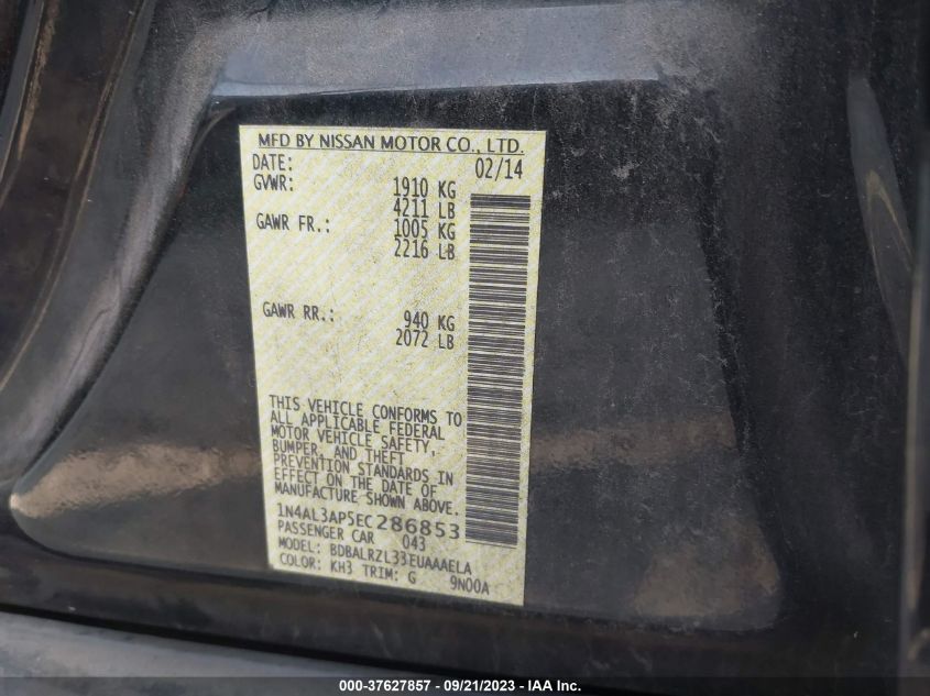 2014 NISSAN ALTIMA 2.5 S - 1N4AL3AP5EC286853