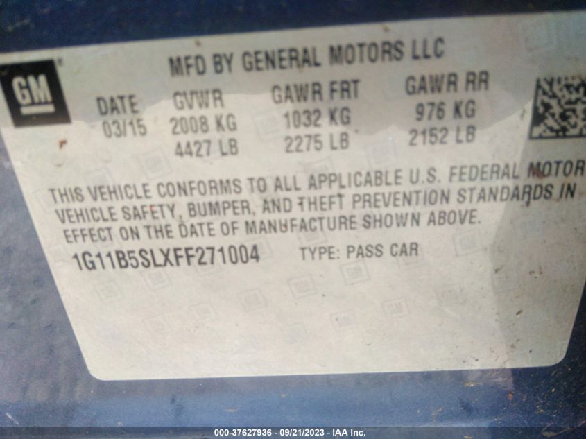 2015 CHEVROLET MALIBU LS - 1G11B5SLXFF271004