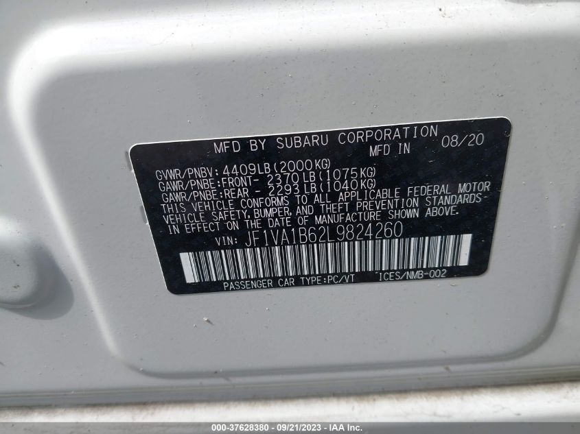 2020 SUBARU WRX PREMIUM - JF1VA1B62L9824260