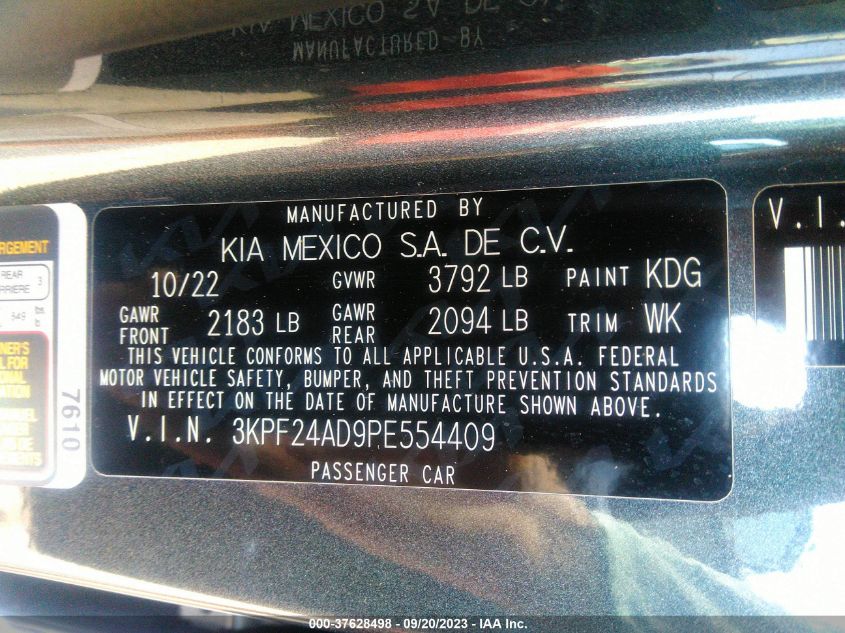 2023 KIA FORTE LX/LXS - 3KPF24AD9PE554409