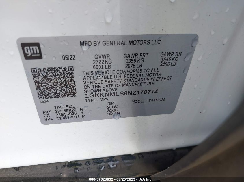 1GKKNMLS8NZ170774 GMC Acadia SLT 9