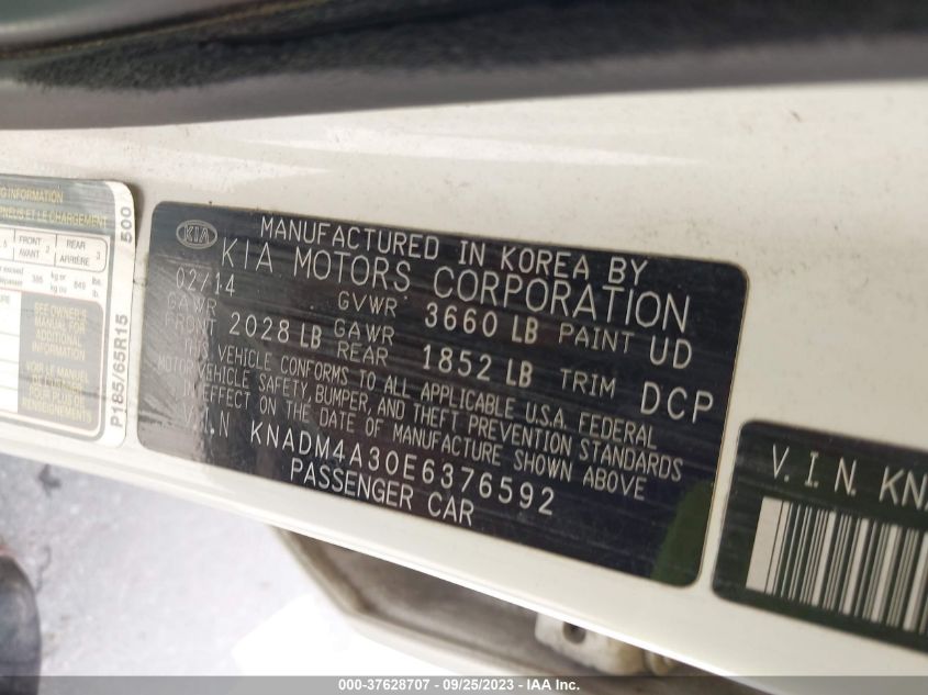 2014 KIA RIO LX - KNADM4A30E6376592