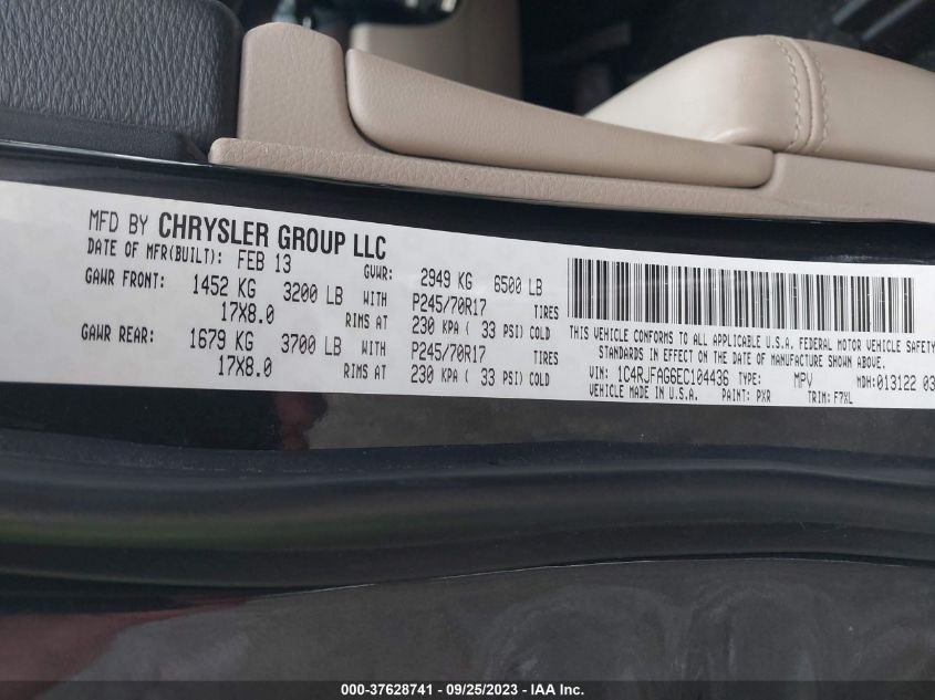 2014 JEEP GRAND CHEROKEE LAREDO - 1C4RJFAG6EC104436