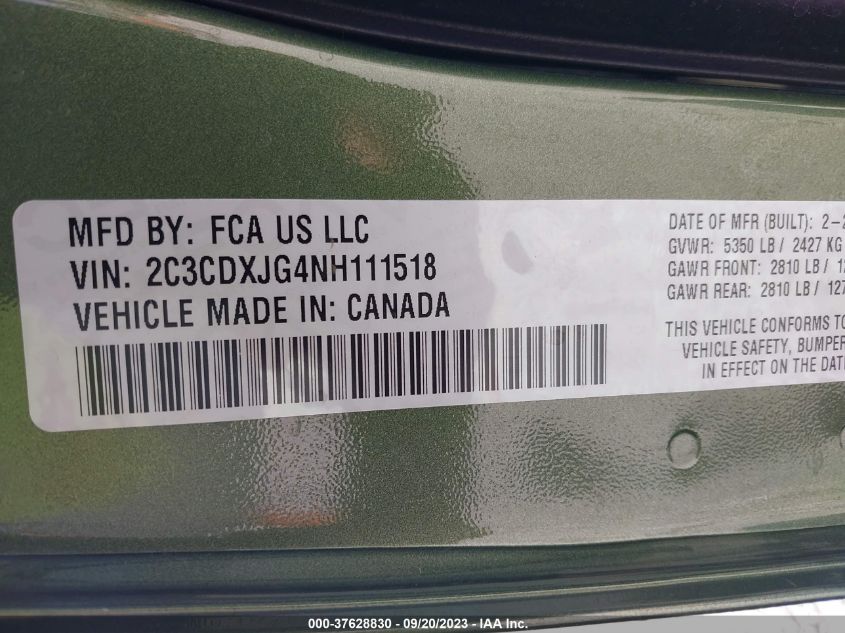 2022 DODGE CHARGER SXT - 2C3CDXJG4NH111518