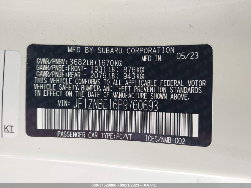 2023 TOYOTA GR86 PREMIUM JF1ZNBE16P9760693