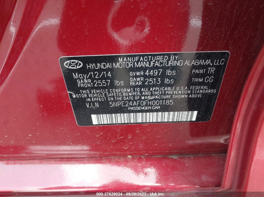 2015 HYUNDAI SONATA SE - 5NPE24AF0FH001185