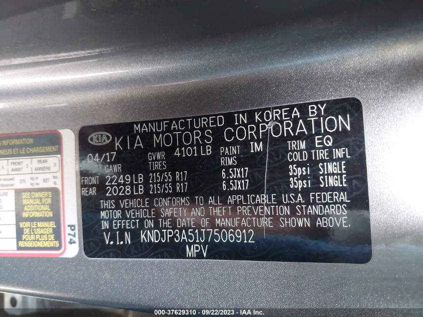 2018 KIA SOUL + - KNDJP3A51J7506912