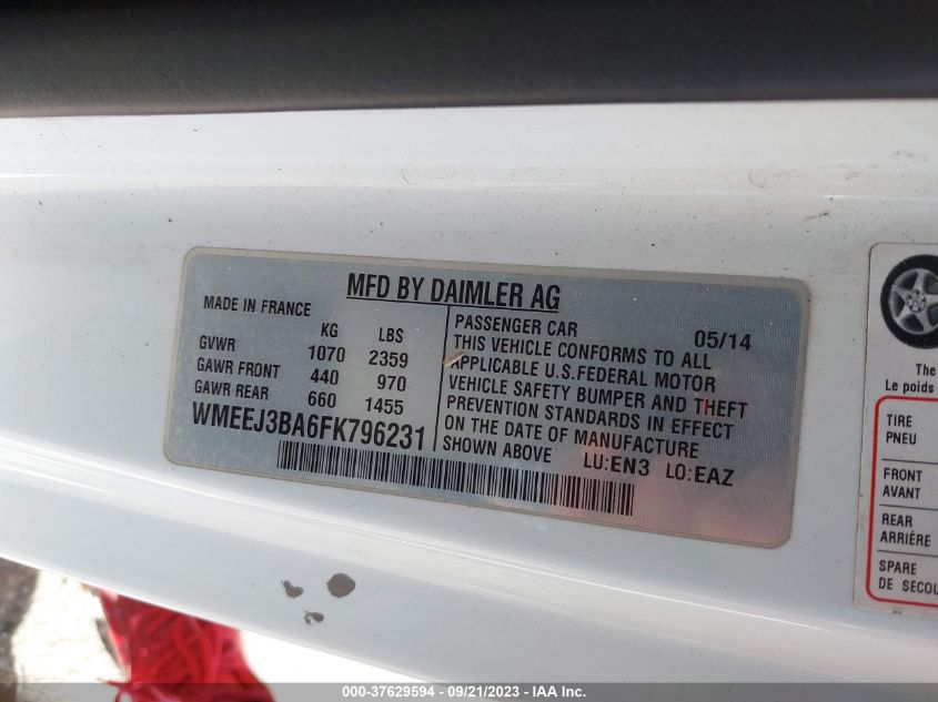 2015 SMART FORTWO PURE/PASSION - WMEEJ3BA6FK796231