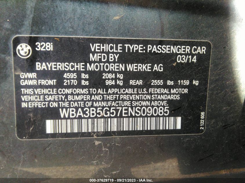 2014 BMW 3 SERIES 328I XDRIVE - WBA3B5G57ENS09085