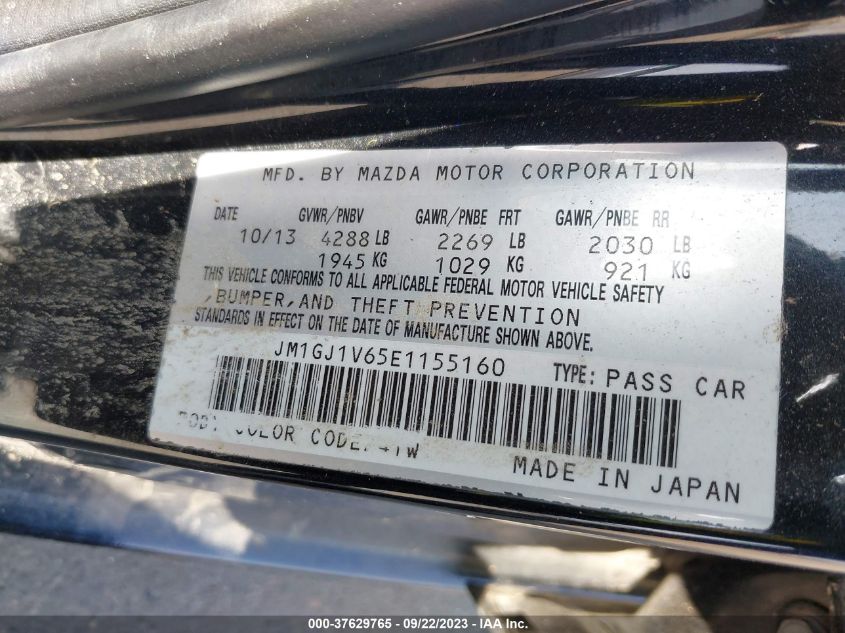 2014 MAZDA MAZDA6 I TOURING - JM1GJ1V65E1155160