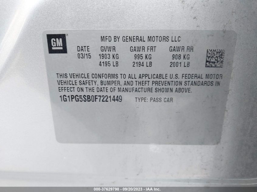 2015 CHEVROLET CRUZE LTZ - 1G1PG5SB0F7221449