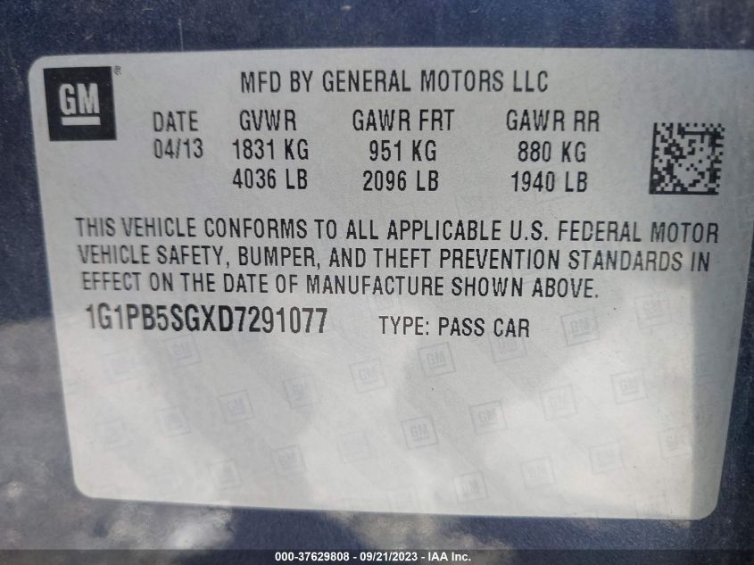 2013 CHEVROLET CRUZE LS - 1G1PB5SGXD7291077