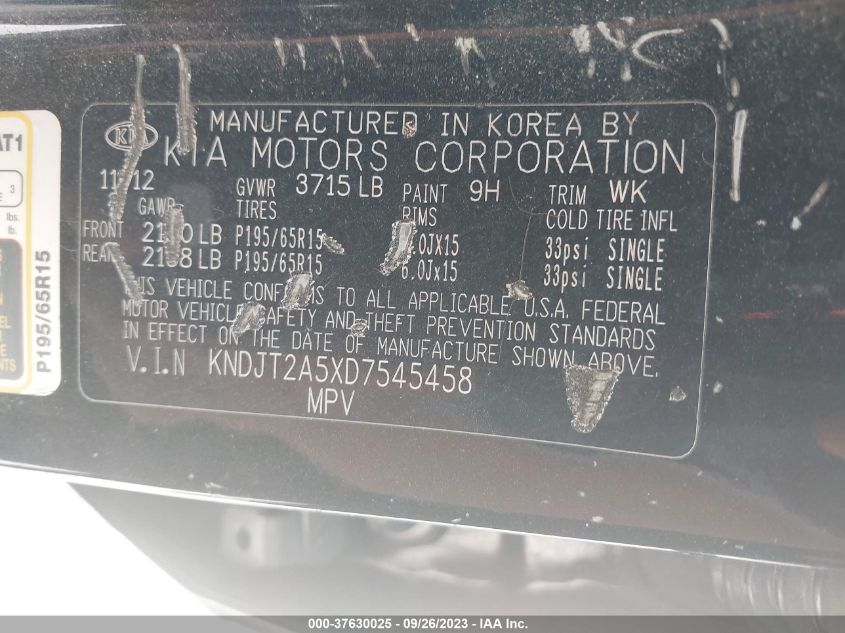 2013 KIA SOUL BASE - KNDJT2A5XD7545458