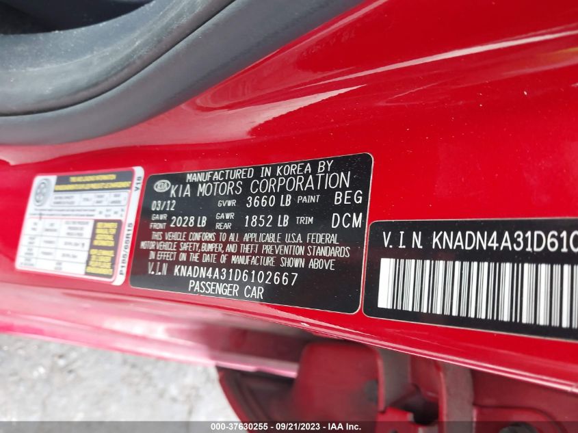 2013 KIA RIO EX/SX - KNADN4A31D6102667