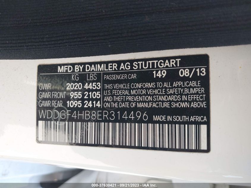 2014 MERCEDES-BENZ C 250 SPORT/LUXURY - WDDGF4HB8ER314496