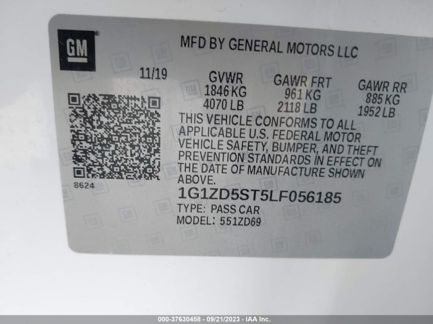 2020 CHEVROLET MALIBU LT - 1G1ZD5ST5LF056185