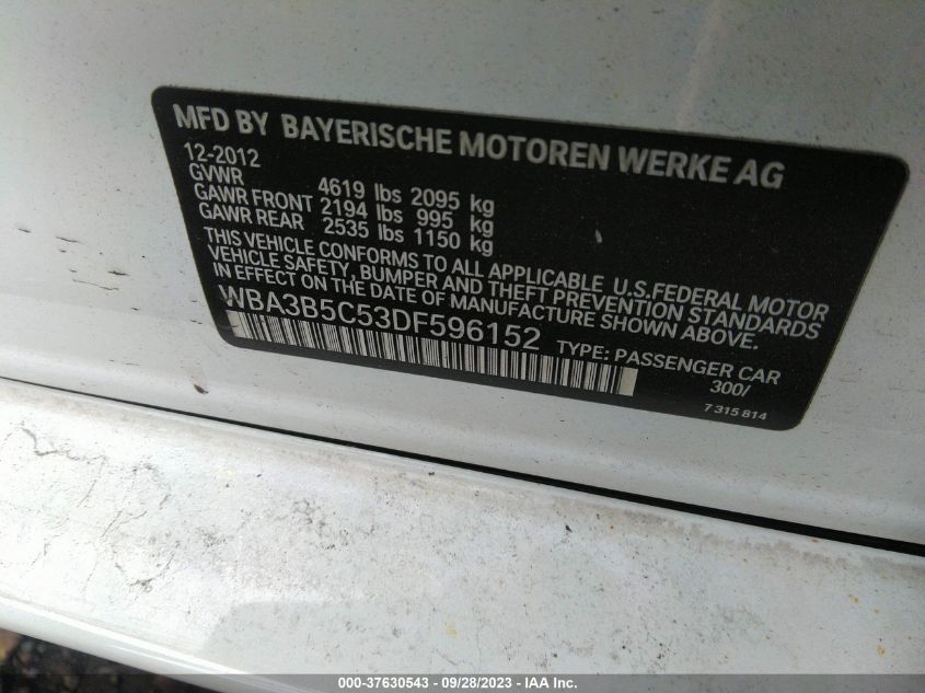 2013 BMW 328I XDRIVE - WBA3B5C53DF596152