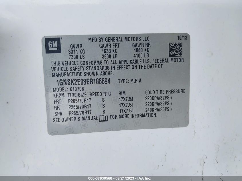 2014 CHEVROLET TAHOE SPECIAL - 1GNSK2E08ER186694