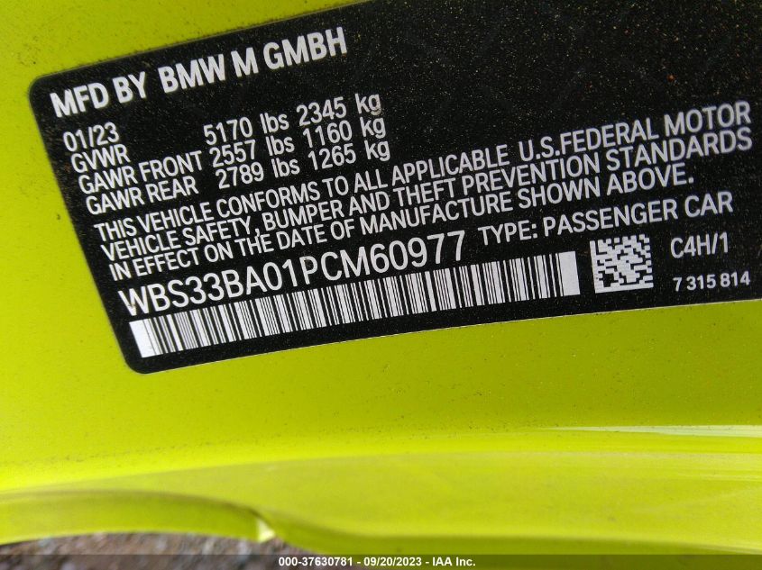 2023 BMW M4 - WBS33BAD1PCM60977