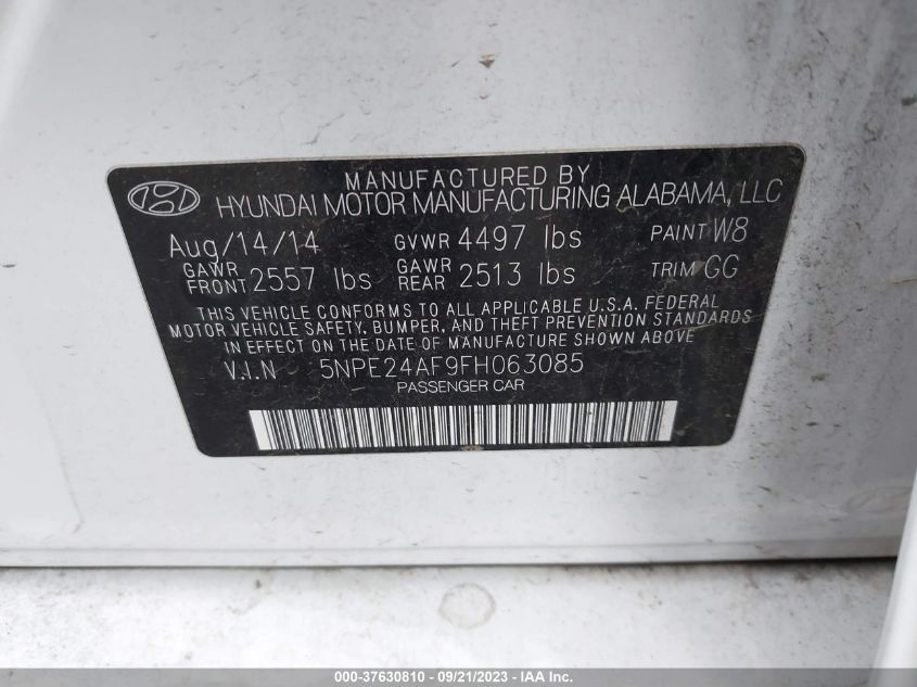 2015 HYUNDAI SONATA 2.4L SE - 5NPE24AF9FH063085