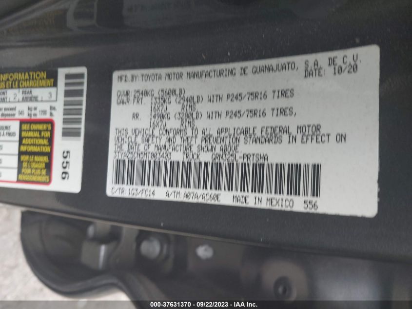 2021 TOYOTA TACOMA 2WD SR5/TRD SPORT - 3TMAZ5CN1MM142634