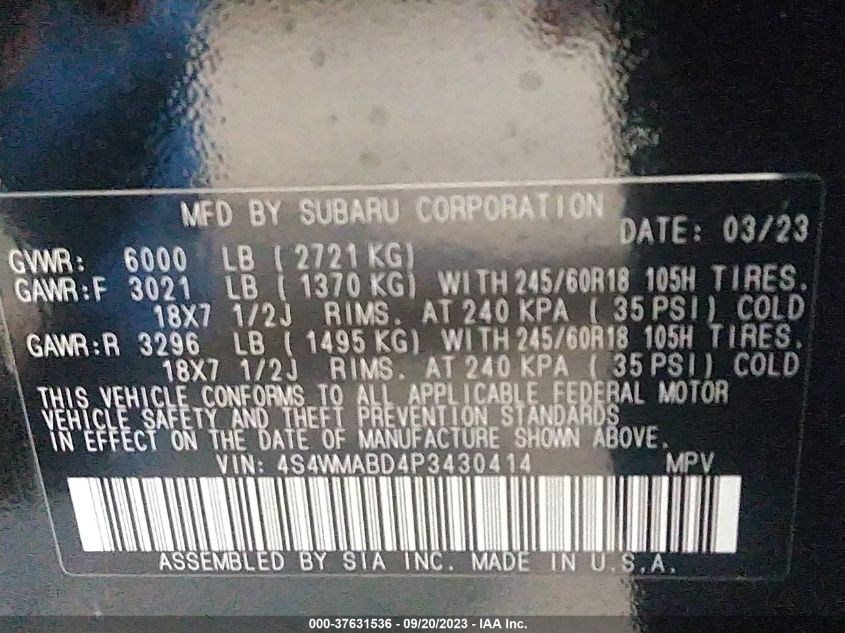 2023 SUBARU ASCENT PREMIUM - 4S4WMABD4P3430414