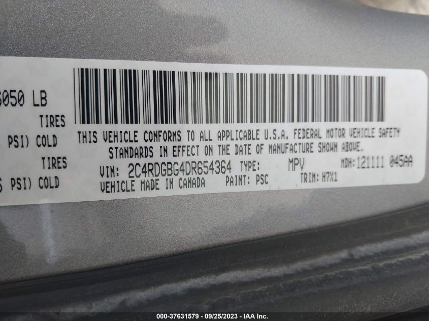 2013 DODGE GRAND CARAVAN SE - 2C4RDGBG4DR654364